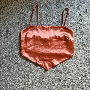 Cotton On Satin Bandeau in Coral